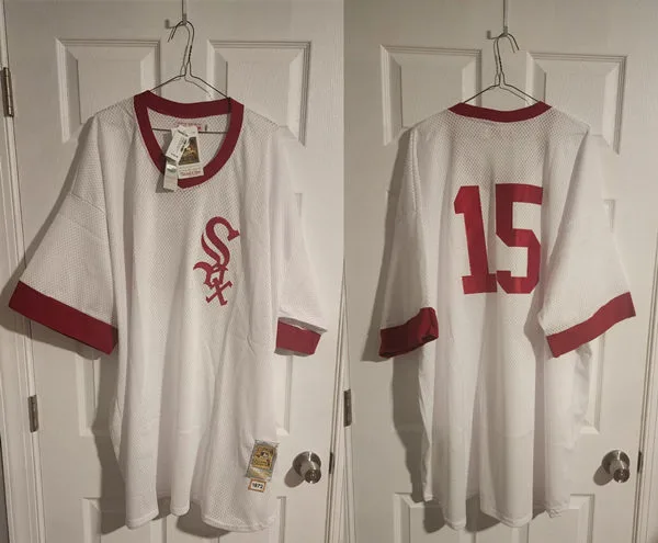 Mens Chicago White Sox #15 Dick Allen White Pullover Cooperstown 1972 Mesh Batting Practice throwback Jersey