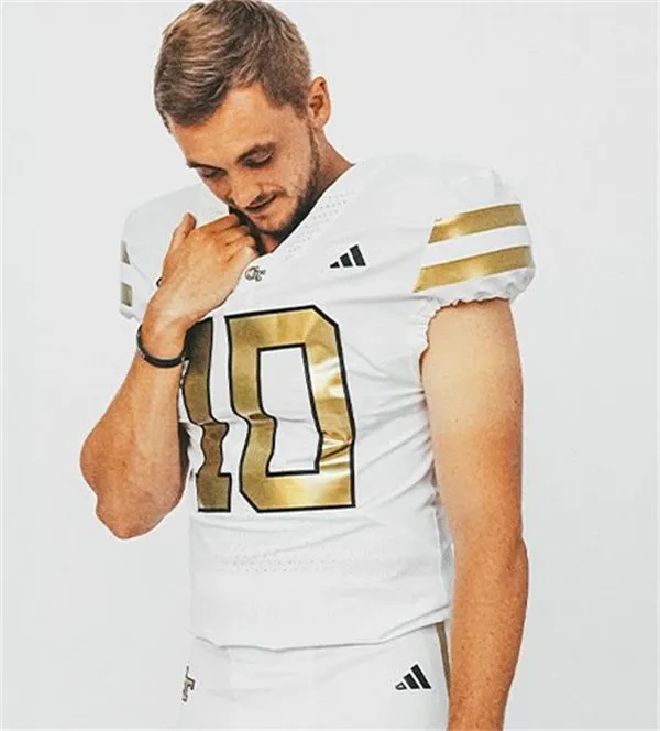 Georgia Tech Yellow Jackets #10 Haynes King Adidas 2025 White Football Game Jersey