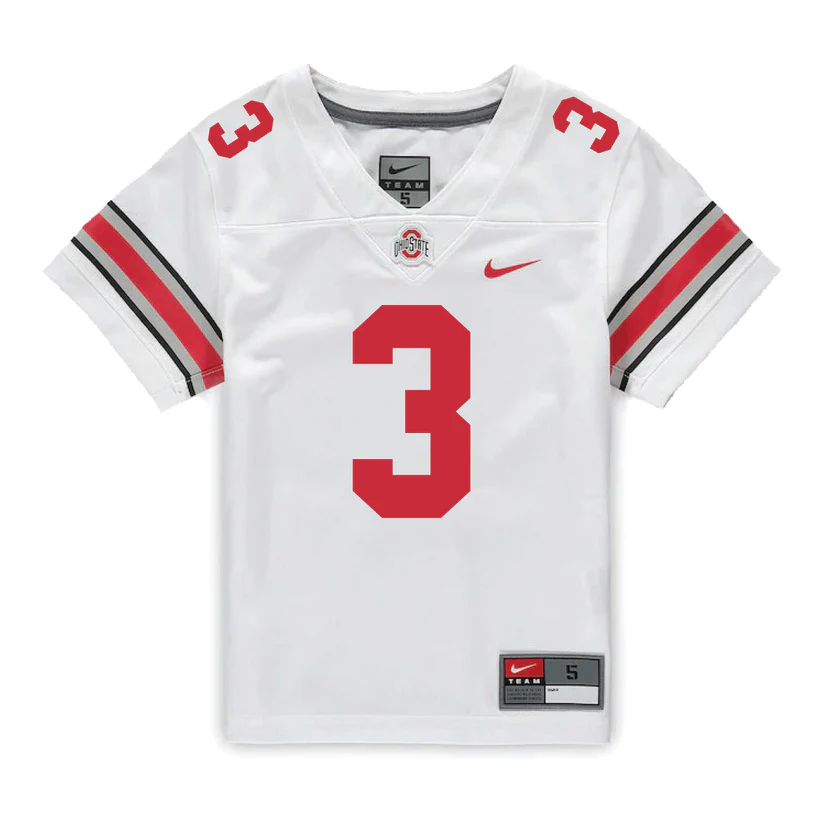 Ohio State Buckeyes #3 Lorenzo Styles Jr. 2025 white College Football Game Jersey