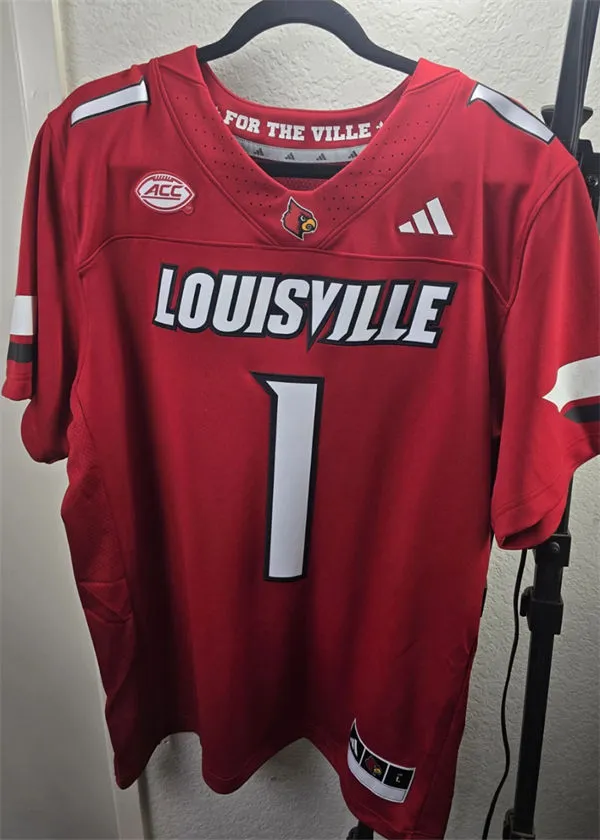Louisville Cardinals Custom 2025 Red Home Football Uniform Jersey