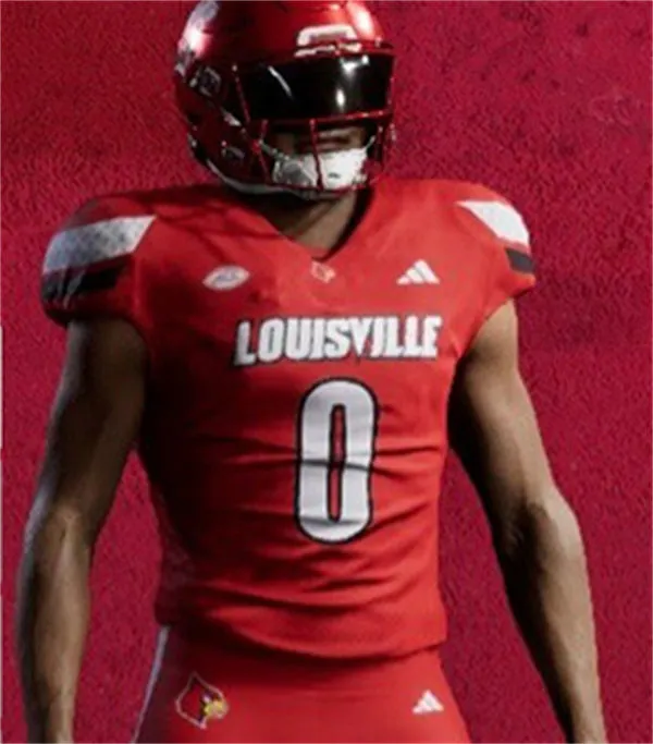 Louisville Cardinals #0 Chris Bell 2025 Red Home Football Uniform Jersey