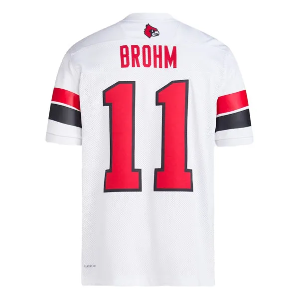 Louisville Cardinals Coach #11 Jeff Brohm 2025 White Away Football Uniform Jersey
