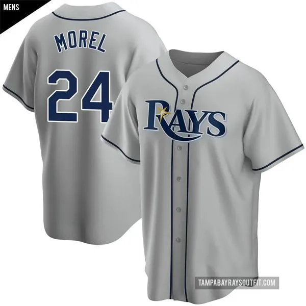 Mens Tampa Bay Rays #24 Christopher Morel Nike Away Gray Limited Jersey