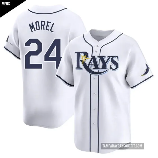 Mens Tampa Bay Rays #24 Christopher Morel  Nike White Home Limited Jersey