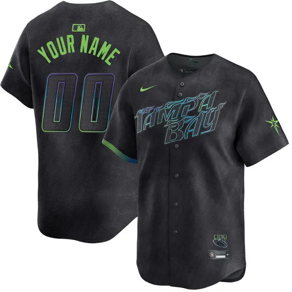 Tampa Bay Rays Custom Charcoal City Connect Limited Jersey