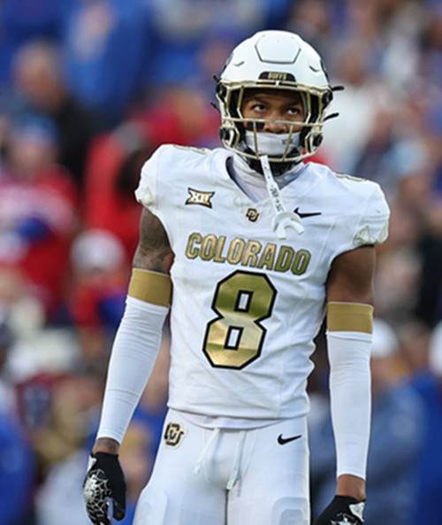 Colorado Buffaloes #8 DJ McKinney 2025 White Gold College Football Game Jersey