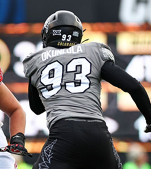 Colorado Buffaloes #93 Samuel Okunlola 2025 Gray College Football Game Jersey