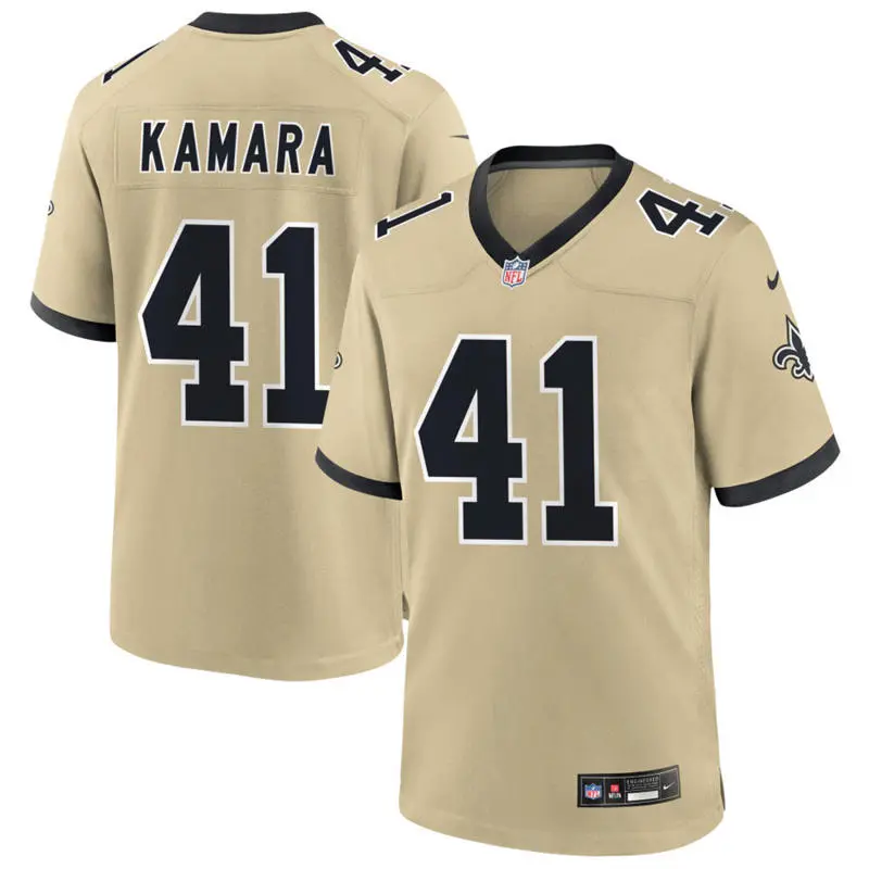 Mens New Orleans Saints #41 Alvin Kamara Nike Gold Gameday Golds Alternate F.U.S.E. Limited Jersey