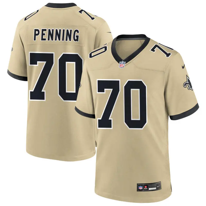 Men's New Orleans Saints #70 Trevor Penning Nike Gold Gameday Golds Alternate F.U.S.E. Limited Jersey