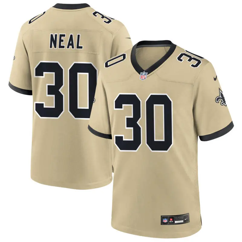 Mens New Orleans Saints #30 Devin Neal Nike Gold Gameday Golds Alternate F.U.S.E. Limited Jersey