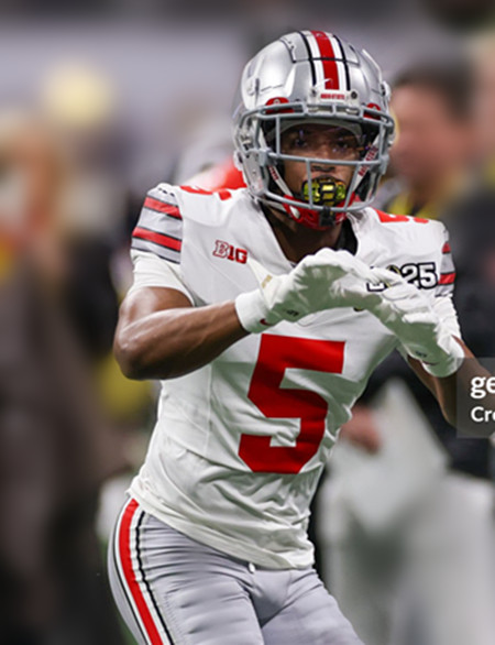 Ohio State Buckeyes #5 Mylan Graham White College Football Game Jersey