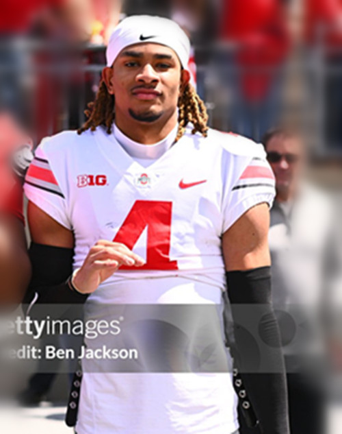 Ohio State Buckeyes #4 Devin Sanchez White College Football Game Jersey