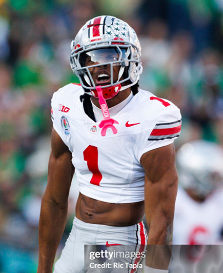 Ohio State Buckeyes #1 Brandon Inniss White College Football Game Jersey