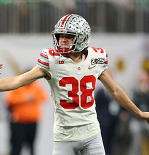 Ohio State Buckeyes #38 Jayden Fielding White Diamonds HERITAGE STRIPES Football Game Jersey