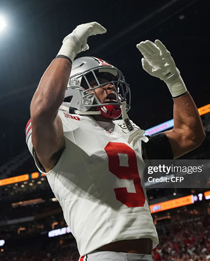 Ohio State Buckeyes #9 Malik Hartford White College Football Game Jersey