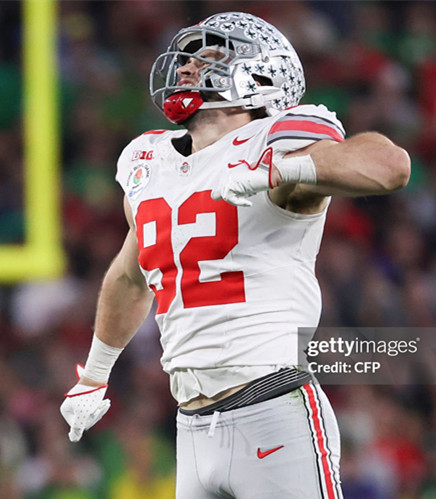 Ohio State Buckeyes #92 Caden Curry White College Football Game Jersey