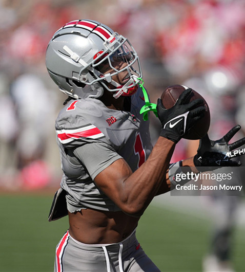 Ohio State Buckeyes #1 Brandon Inniss Gray College Football Game Jersey