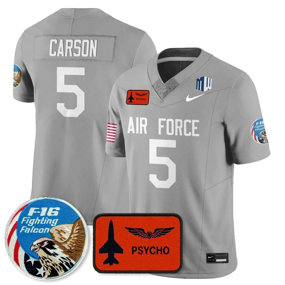 Air Force Falcons #5 Dylan Carson Nike Gray APLS Fighting Falcon Collection Football Game Jersey