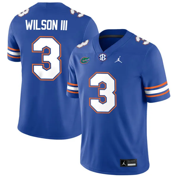 Florida Gators #3 Eugene Wilson III 2025 Royal Football Game Jersey