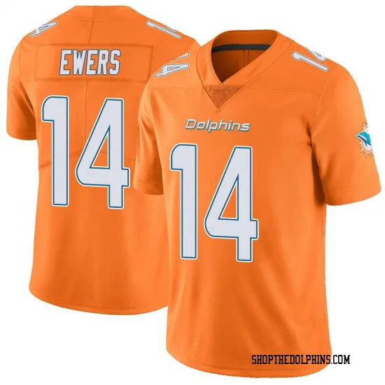 Mens Miami Dolphins #14 Quinn Ewers Nike Orange Color Rush Limited Jersey