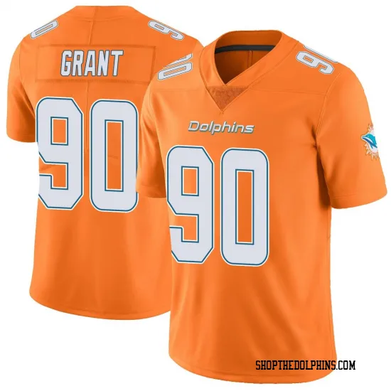 Mens Miami Dolphins #90 Kenneth Grant Nike Orange Color Rush Limited Jersey