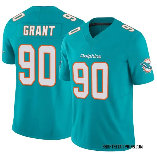 Mens Miami Dolphins #90 Kenneth Grant Nike Aqua F.U.S.E. Vapor Limited Jersey