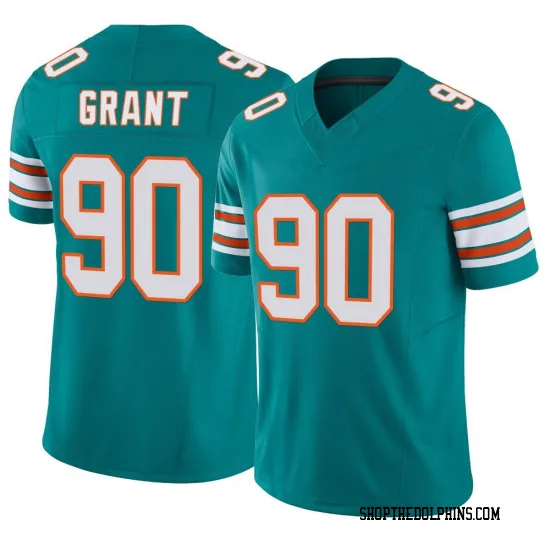 Mens Miami Dolphins #90 Kenneth Grant Nike Aqua Alternate F.U.S.E. Vapor Limited Jersey