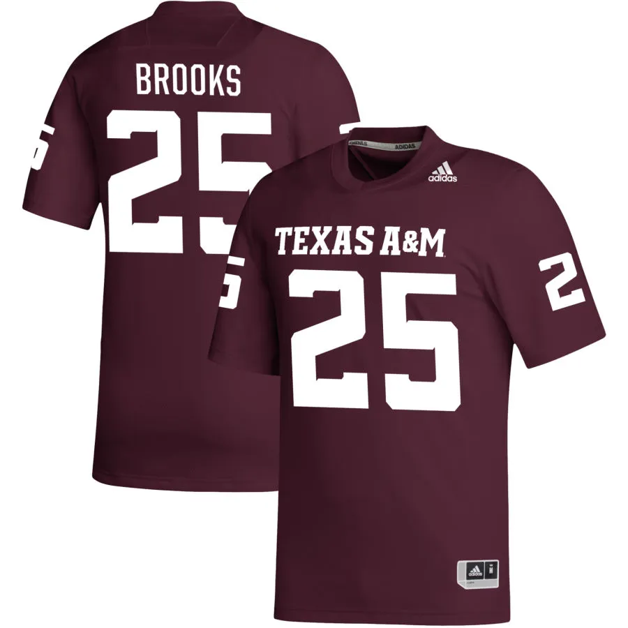 Texas A&M Aggies #25 Dalton Brooks 2025 Maroon College Football Game Jersey