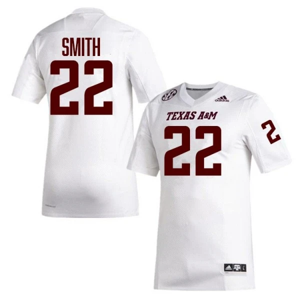 Texas A&M Aggies #22 E.J. Smith 2025 White College Football Game Jersey