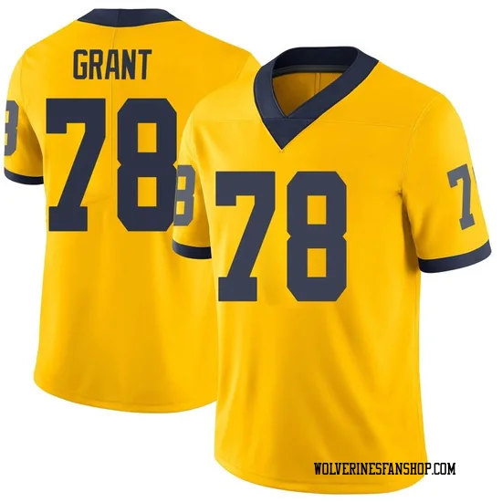 Michigan Wolverines #78 Kenneth Grant Maize Football Game Jersey