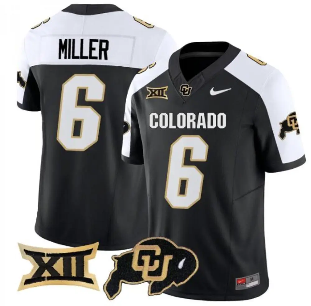 Colorado Buffaloes #6 Dre'lon Miller Black White Gratitude Football Limited Jersey