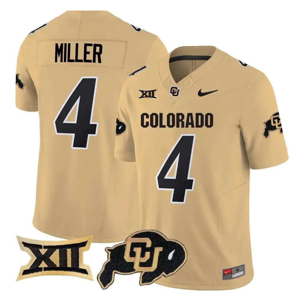 Colorado Buffaloes #4 Omarion Miller 2025 Yellow College Football Limited Jersey
