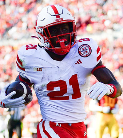 Nebraska Cornhuskers #21 Emmett Johnson White College Football Game Jersey