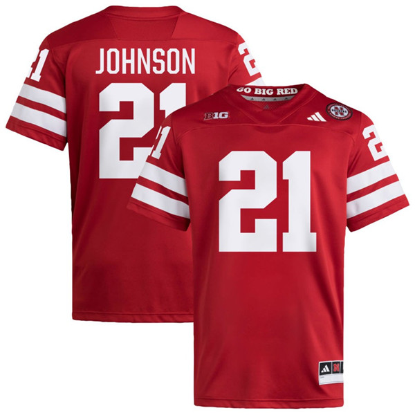 Nebraska Cornhuskers #21 Emmett Johnson Scarlet College Football Game Jersey