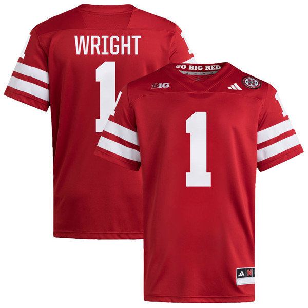 Nebraska Cornhuskers #1 Ceyair Wright Scarlet College Football Game Jersey