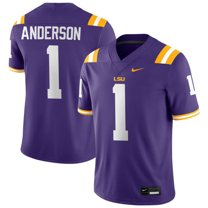 LSU Tigers #1 Aaron Anderson Purple F.U.S.E Limited College Football Game Jersey