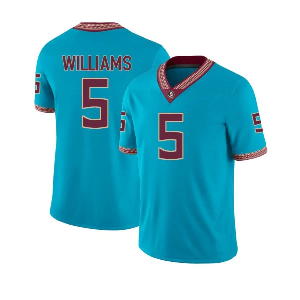 Florida State Seminoles #5 Roydell Williams Nike 2025 Turquoise Alternate Football Jersey