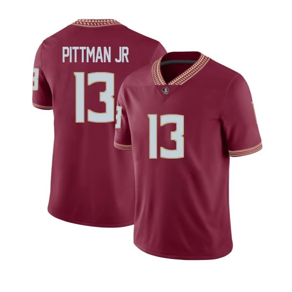 Florida State Seminoles #13 Randy Pittman Jr. Nike 2025 Garnet Football Game Jersey