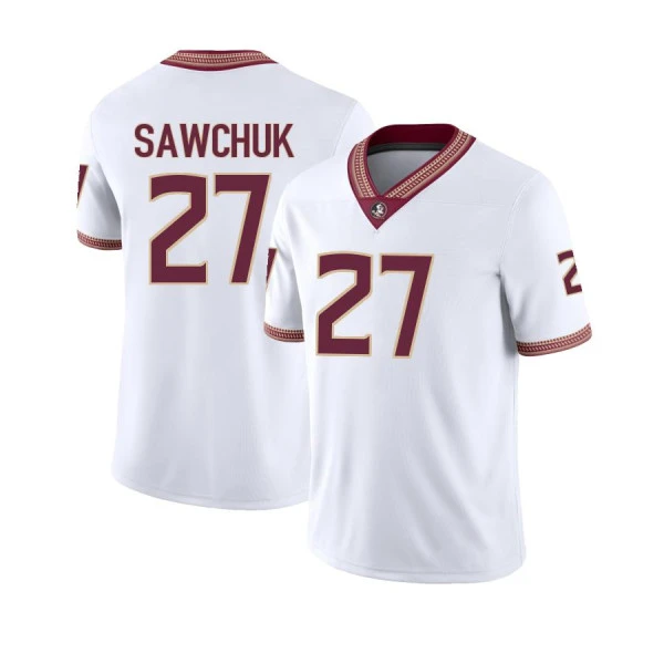 Florida State Seminoles #27 Gavin Sawchuk Nike 2025 white Football Game Jersey