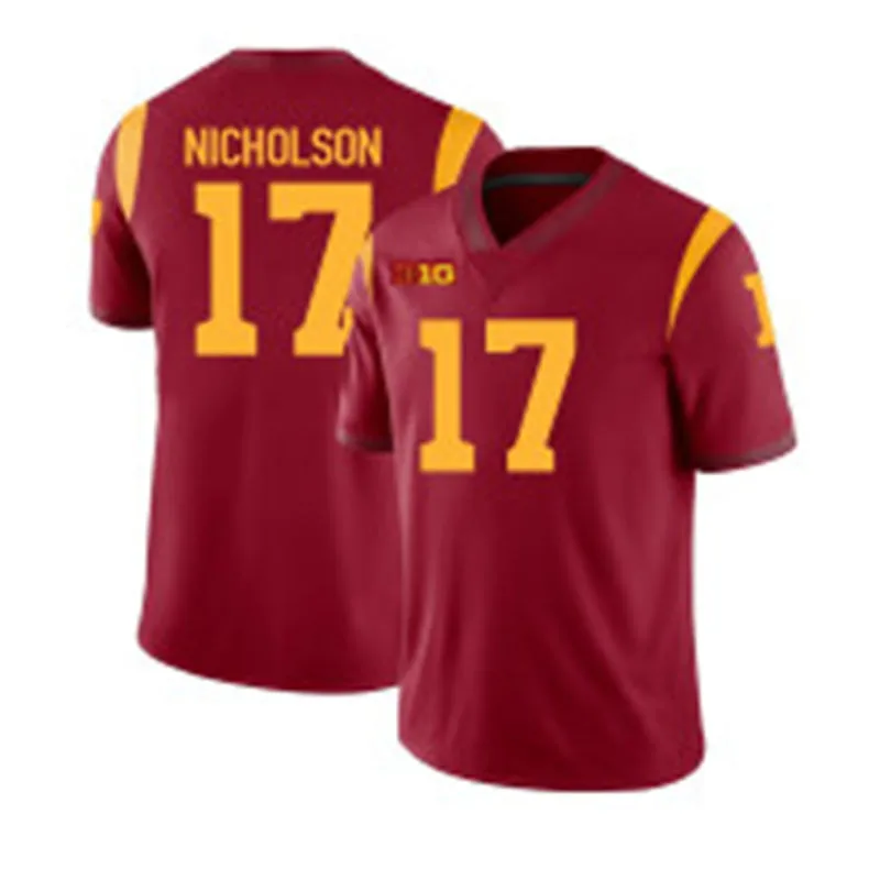 USC Trojans #17 DeCarlos Nicholson 2025 BIG Cardinal With Name College Football Game Jersey