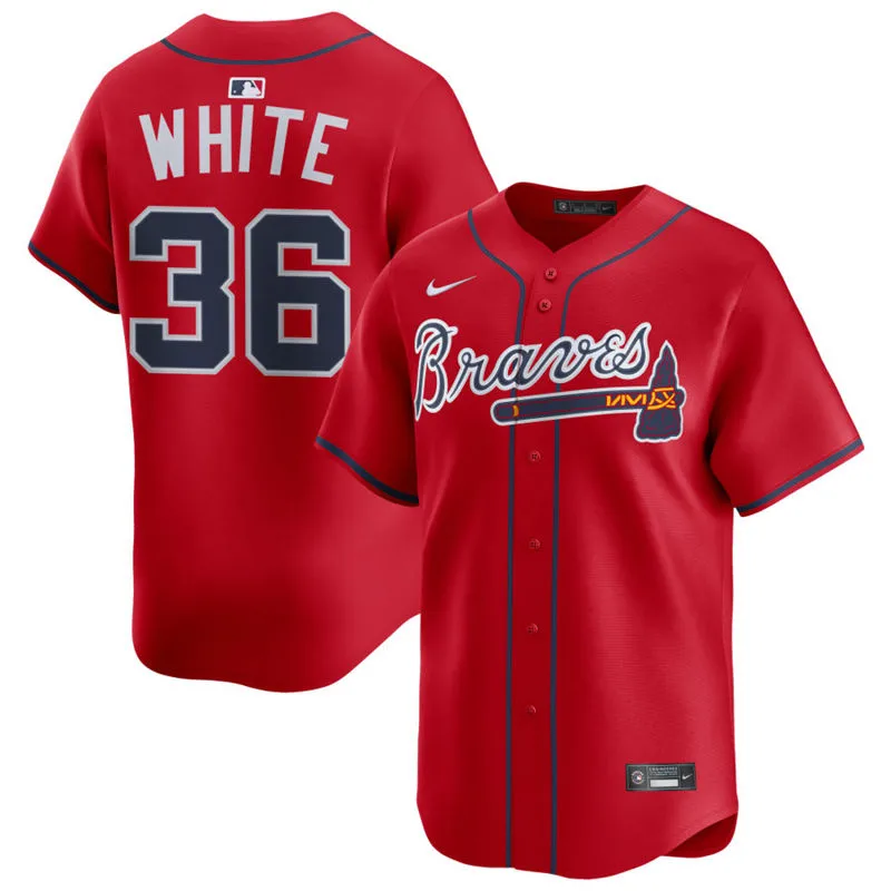 Men's Atlanta Braves #36 Eli White Nike Red Alternate  Limited Jersey