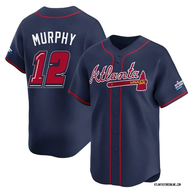 Mens Atlanta Braves #12 Sean Murphy Navy 2025 MLB Speedway Classic Alternate Limited Jersey 
