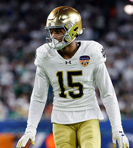 Notre Dame Fighting Irish #15 Leonard Moore 2025 White College Football Game Jersey