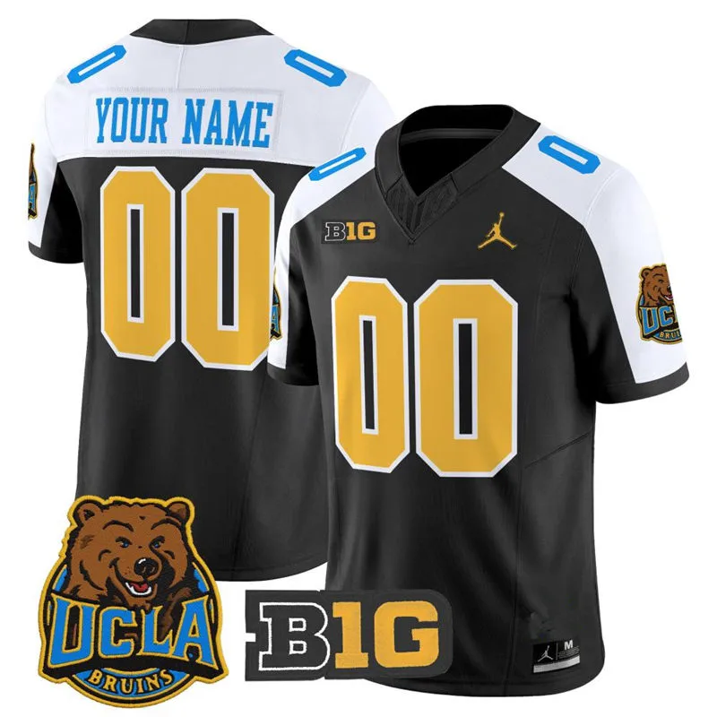 UCLA Bruins Custom Black White Gratitude F.U.S.E. Limited Football Jersey