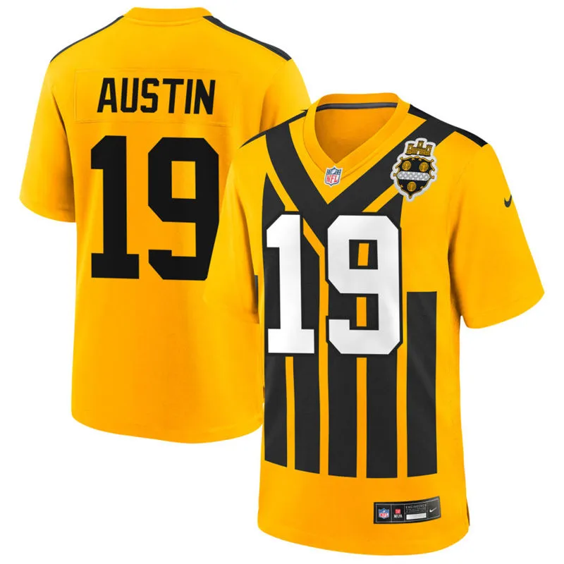 Youth Pittsburgh Steelers #19 Calvin Austin Nike Gold Alternate 1933 Throwback Game Jersey