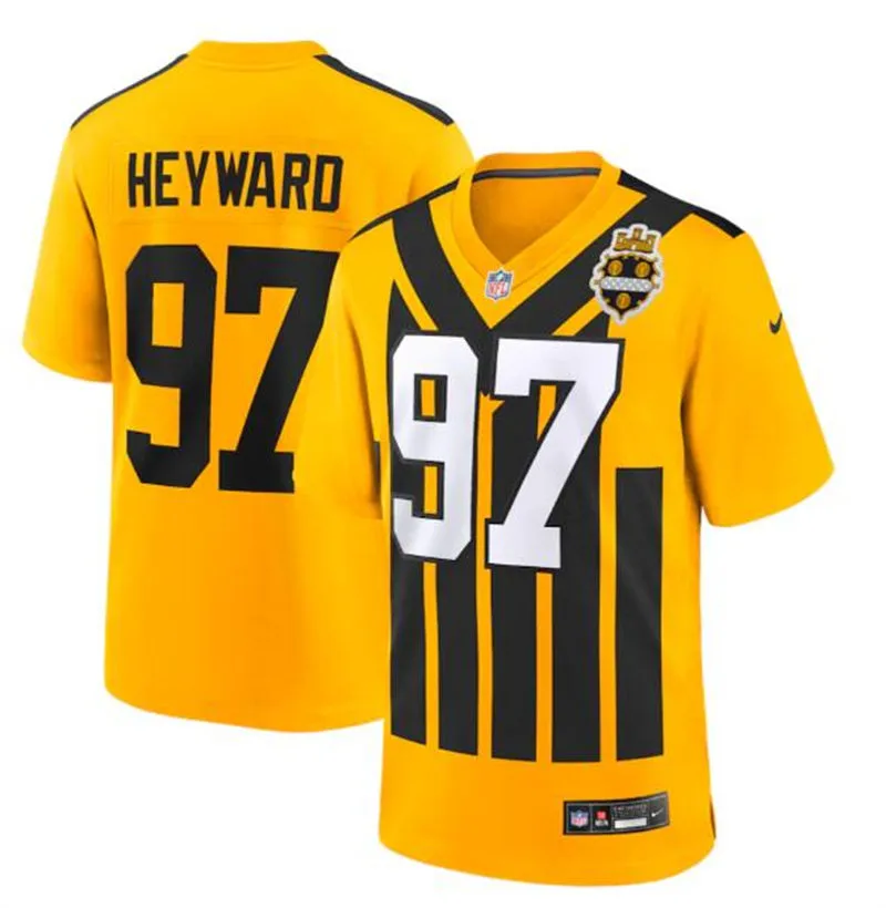 Youth Pittsburgh Steelers #97 Cameron Heyward Nike Gold Alternate 1933 Throwback Game Jersey