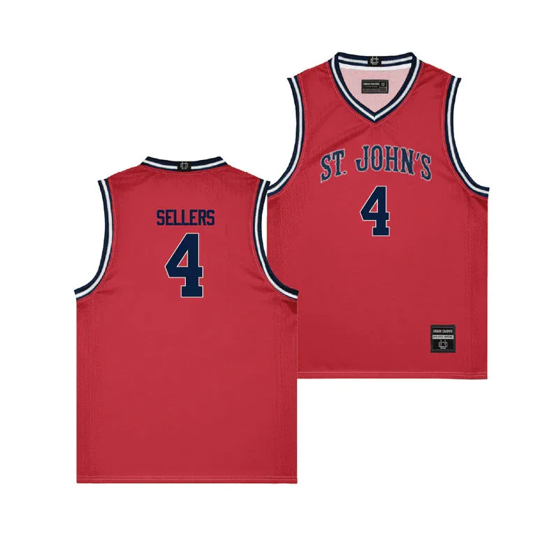 St. John's Red Storm #4 Oziyah Sellers 2025 Red Basketball Game Jersey