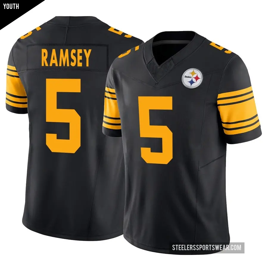 Mens Pittsburgh Steelers #5 Jalen Ramsey Nike Black Alternate 2 Vapor F.U.S.E. Limited Jersey