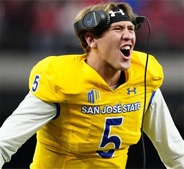 San Jose State Spartans #5 Walker Eget 2025 Gold Football Game Jersey