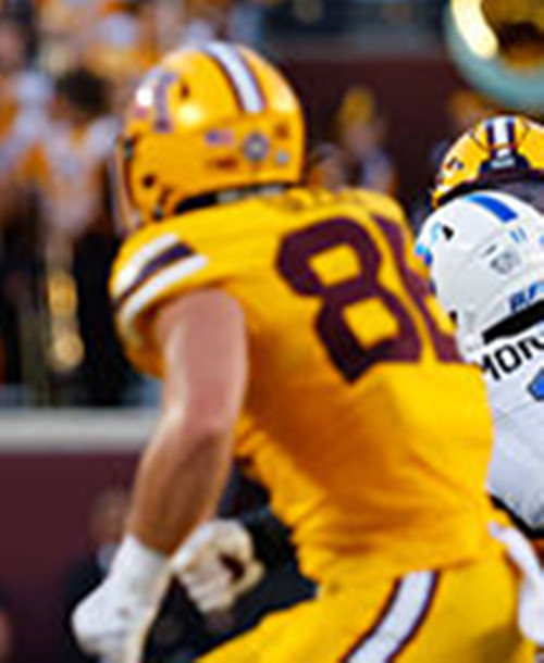 Minnesota Golden Gophers #86 Jameson Geers 2025 Gold Nike F.U.S.E. Liminted Football Game Jersey